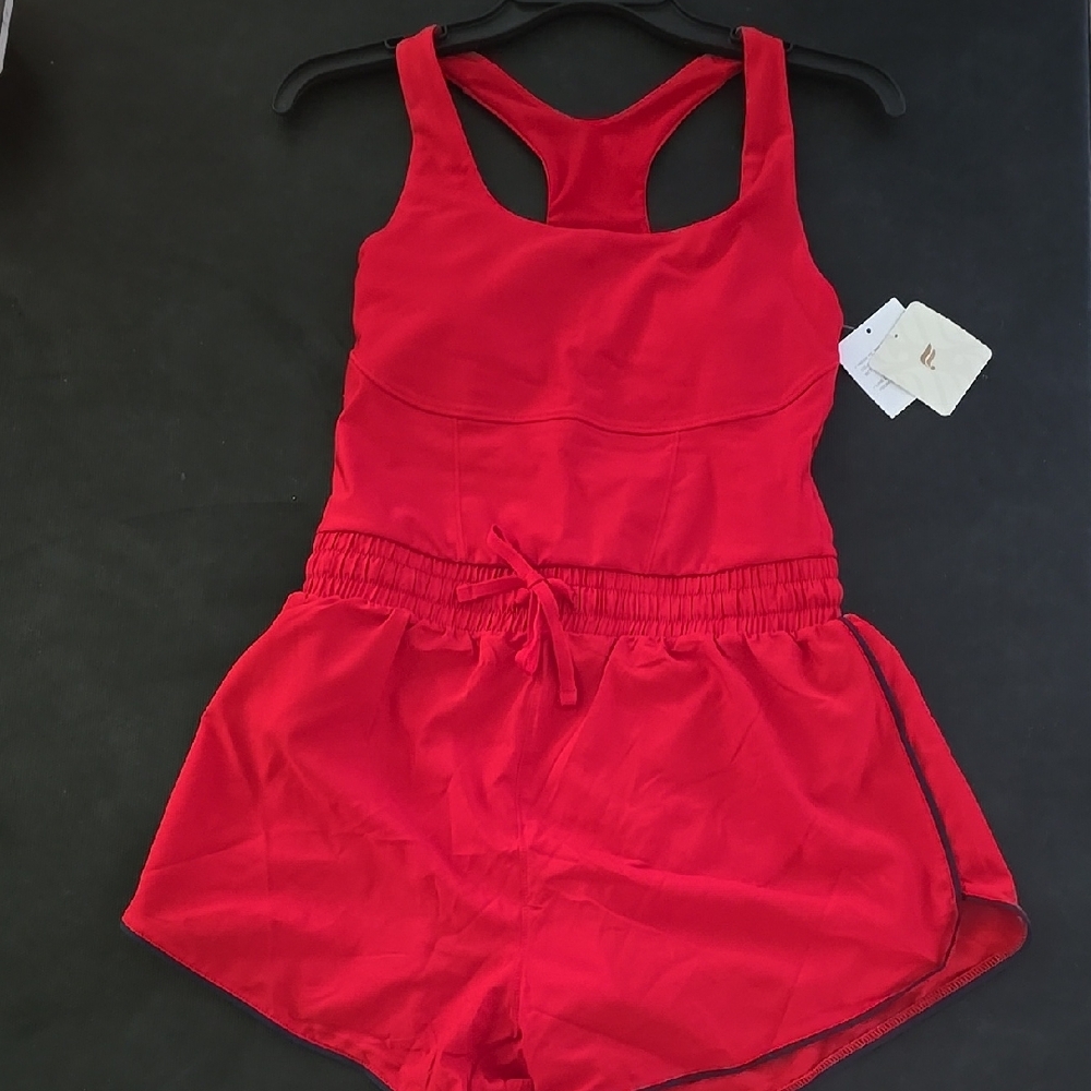 Fabletics Red Athletic Jumpsuit with Racerback